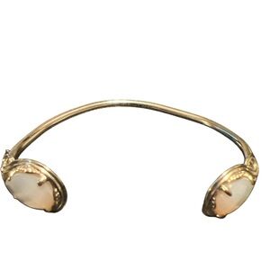 Kendra Scott Gold Cuff Bracelet with Oval Cream Stones